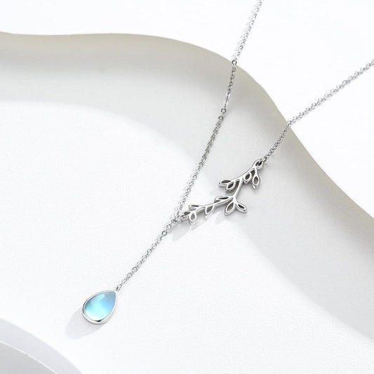 925 Sterling Silver Moonstone Pendant Necklace for Women, Hypoallergenic Elegant Choker, Gift for Her, Bridesmaid, Birthday, Anniversary