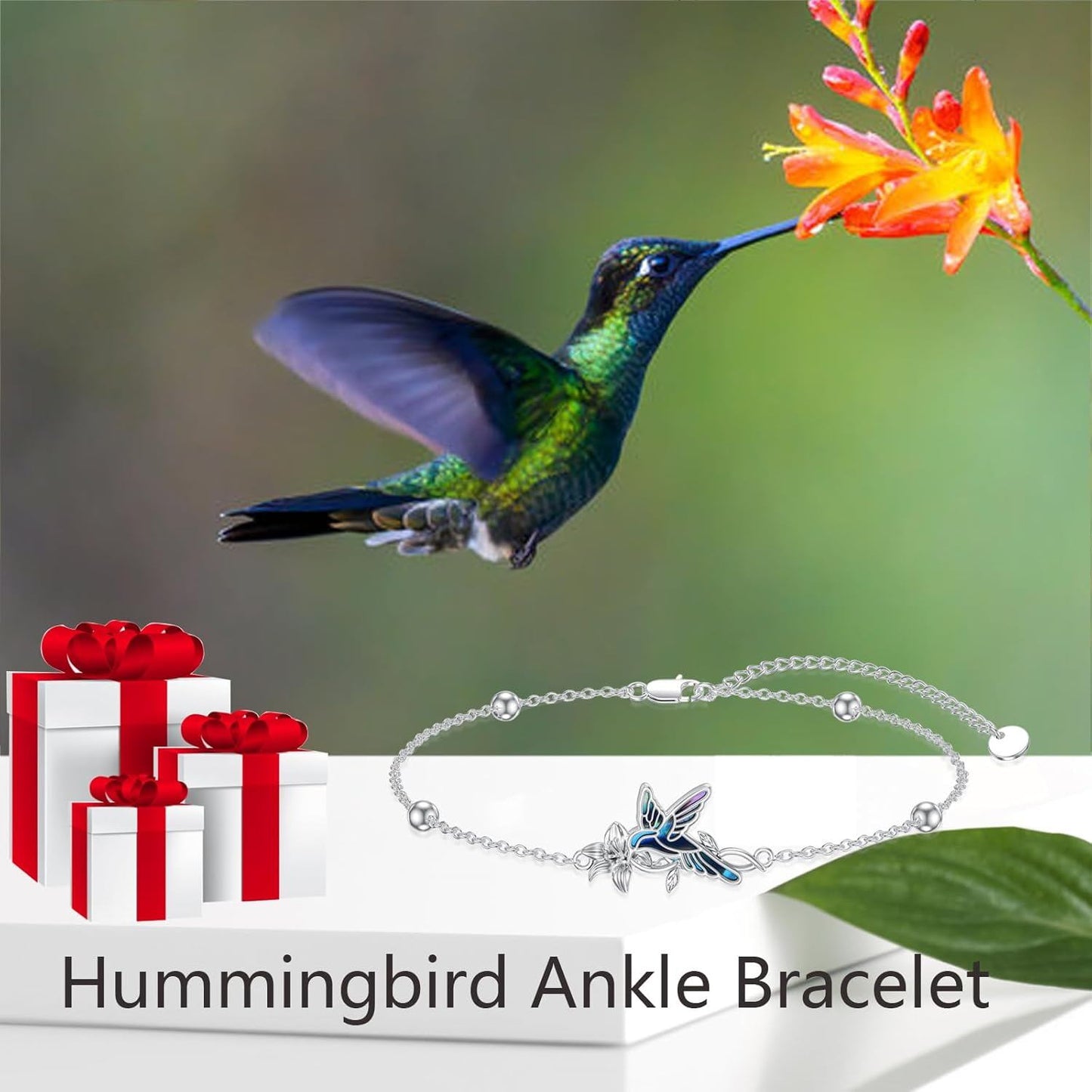 925 Sterling Silver Hummingbird Adjustable Link Chain Bracelet s for Women/Daughter/Girlfriend