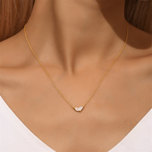 925 Sterling Silver Cat's Eye Stone Classic Teardrop Pendant Choker Necklace French Style Retro Understated Luxury