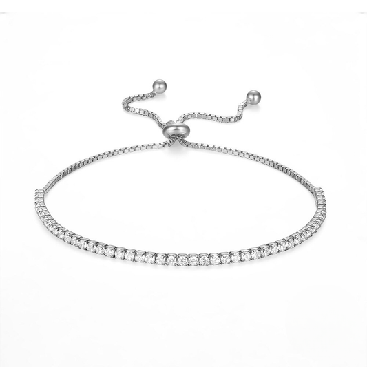925 Sterling Silver Adjustable Zirconia Tennis Bracelet For Women Luxury Cross-border Jewelry