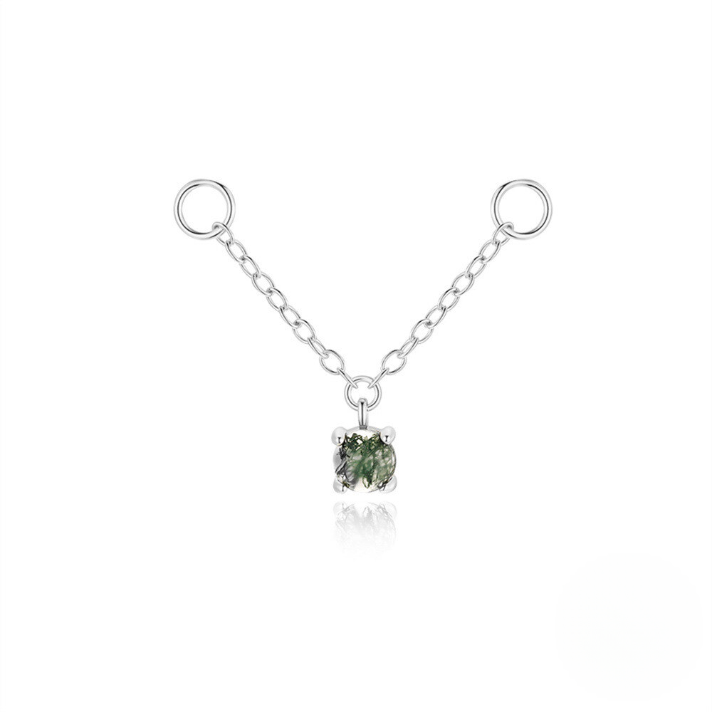 S925 Sterling Silver Design Earrings With Cross Charm Chain Drop And Crystal Accents