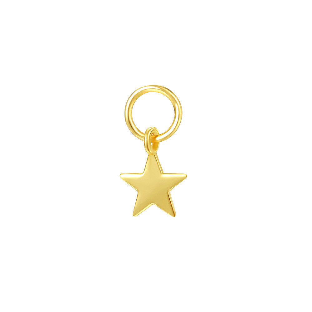 S925 Sterling Silver Color Zircon Heart Teardrop Star Pendant French Chic Necklace