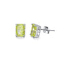 925 Sterling Silver Yellow Emerald Cut CZ Stud Earrings for Women Her Mom Girls