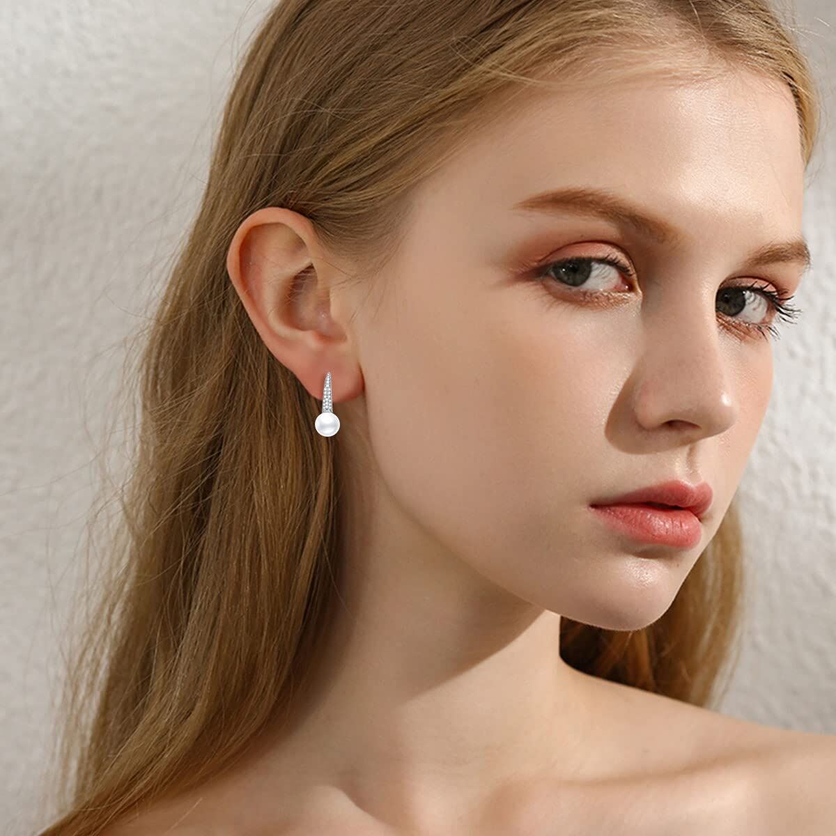 925 Sterling Silver Gold-Plated Freshwater Pearl Dangle Earrings (8mm)