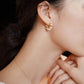 925 Sterling Silver 925 Gold Plated Small Round White Pearls Huggie Hoop Earrings for Women