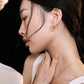 925 Sterling Silver 925 Gold Plated Small Round White Pearls Huggie Hoop Earrings for Women