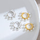 925 Sterling Silver 925 Gold Plated Small Round White Pearls Huggie Hoop Earrings for Women