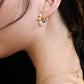 925 Sterling Silver 925 Gold Plated Small Round White Pearls Huggie Hoop Earrings for Women