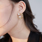 925 Sterling Silver Gold Plated Circle Pearl Cluster Stud Earrings for Women Hypoallergenic