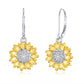 925 Sterling Silver Sunflower Shape Hypoallergenic Hoop Earrings for Women