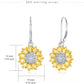 925 Sterling Silver Sunflower Shape Hypoallergenic Hoop Earrings for Women