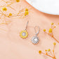 925 Sterling Silver Sunflower Shape Hypoallergenic Hoop Earrings for Women
