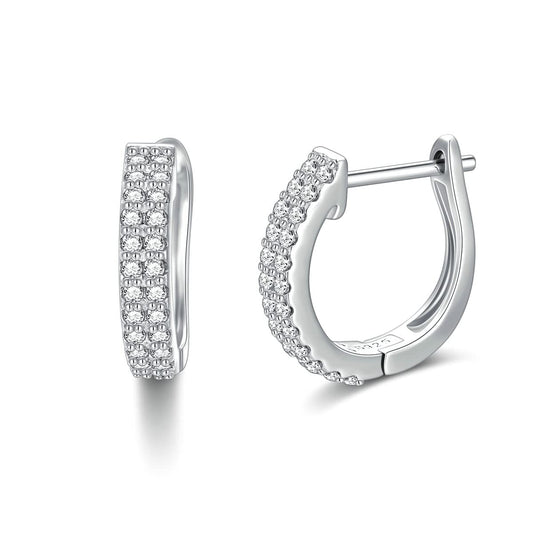925 Sterling Silver 925 Cubic Zirconia Huggie Hoop Earrings