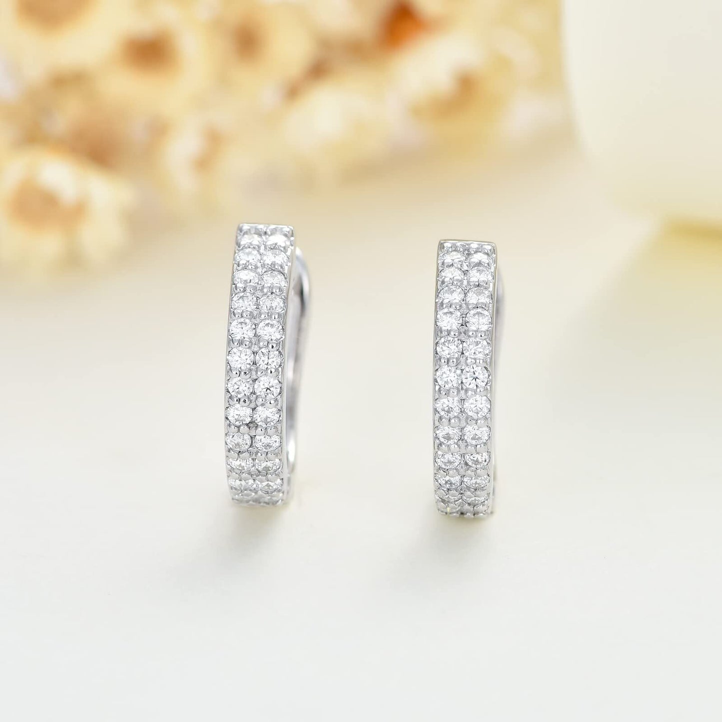 925 Sterling Silver 925 Cubic Zirconia Huggie Hoop Earrings