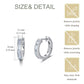 White Gold Plated 925 Sterling Silver Baguette CZ Emerald Cut 18mm Hoop Huggie Earrings