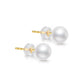 10K Gold AAAA+ White Freshwater Pearl 5 10mm Stud Earrings for Women