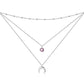 925 Sterling Silver Gold Plated Moonstone Crescent Moon Choker Necklace for Women