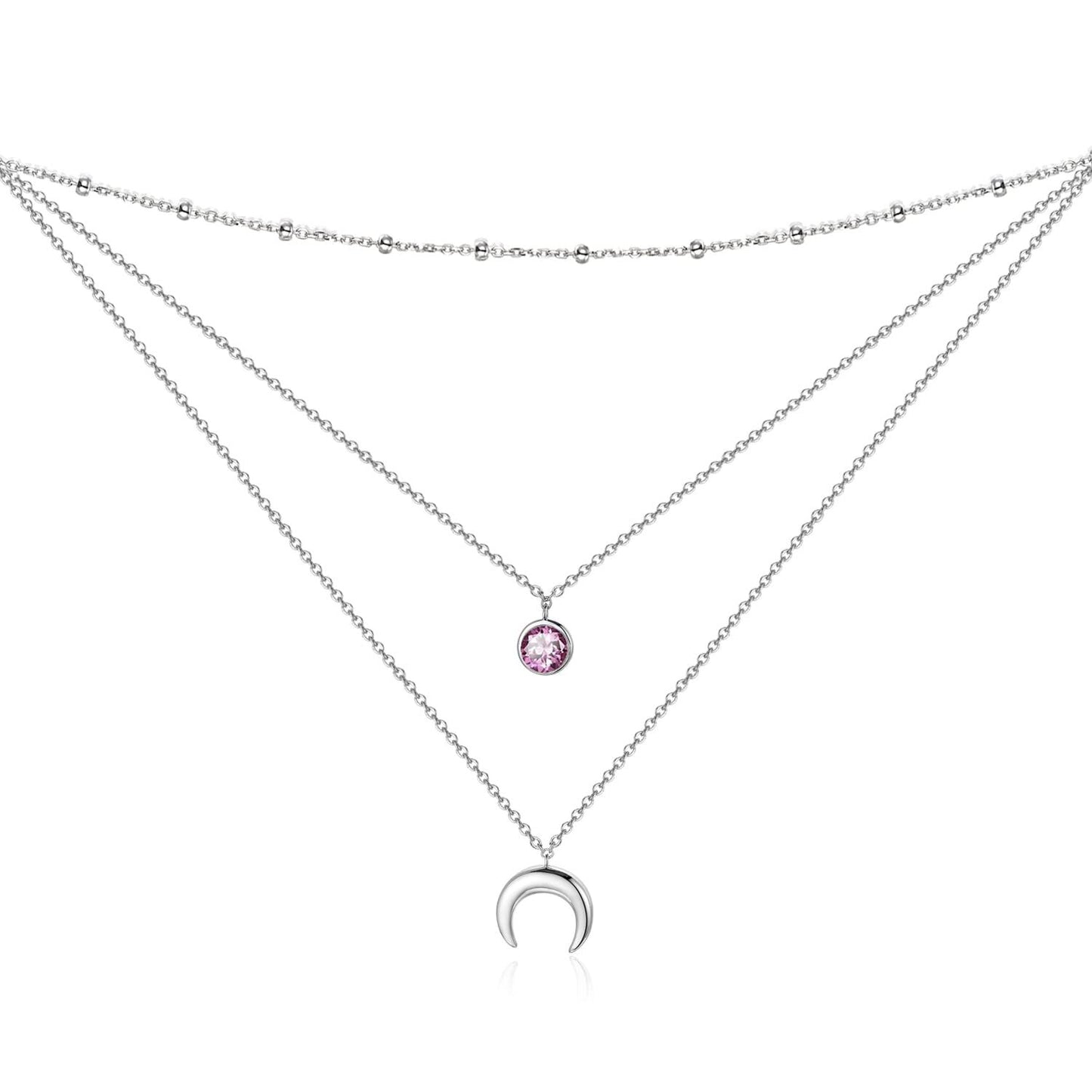 925 Sterling Silver Gold Plated Moonstone Crescent Moon Choker Necklace for Women