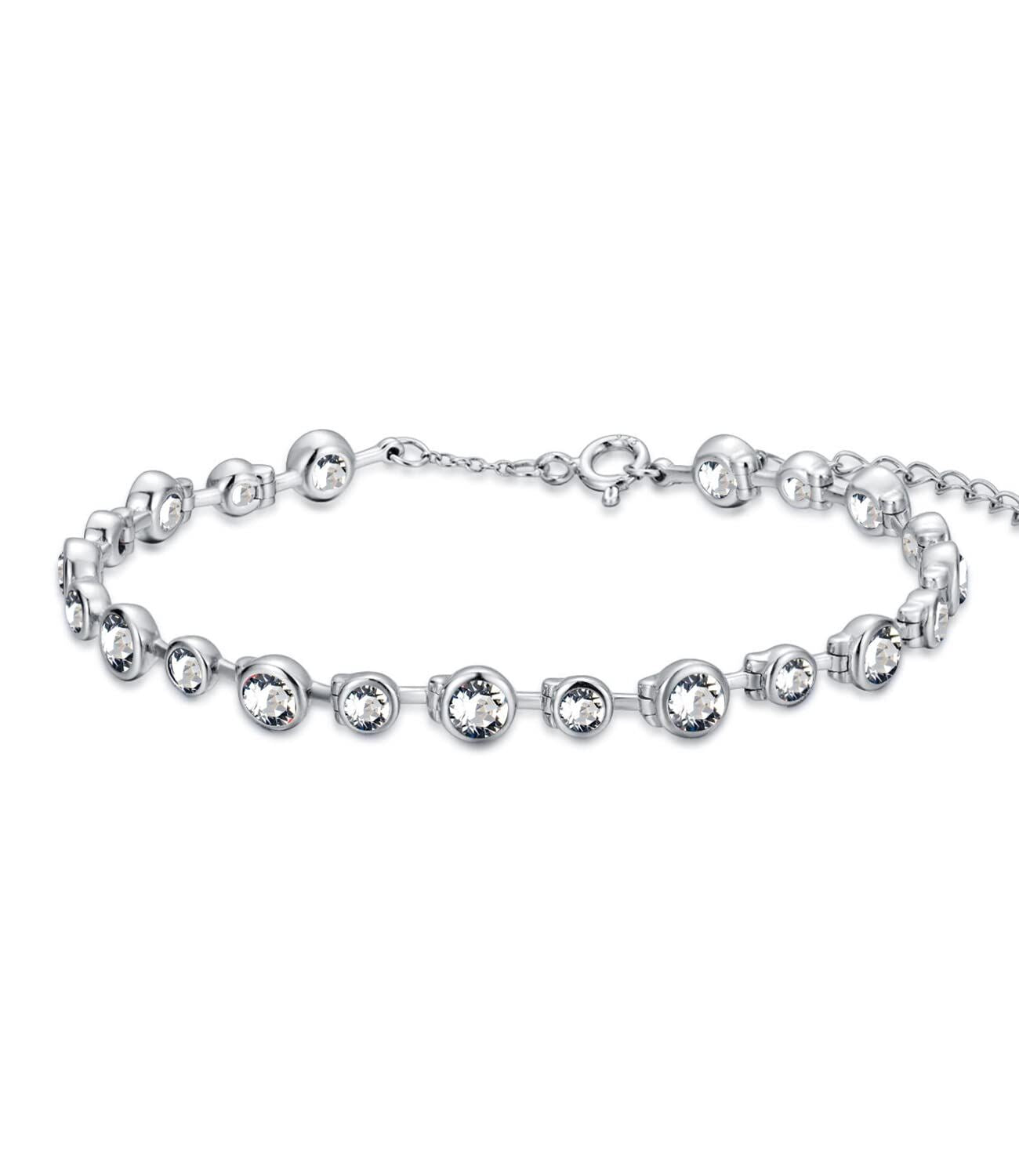 925 Sterling Silver Cubic Zirconia Tennis Bracelet for Women - Elegant