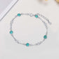 925 Sterling Silver Turquoise Beaded Chain Anklet Bracelet for Women
