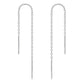 Gold 925 Sterling Silver Threader Chain Dangle Earrings with Long Bar Pendant for Women 925 Gold Plated Minimalist  Idea