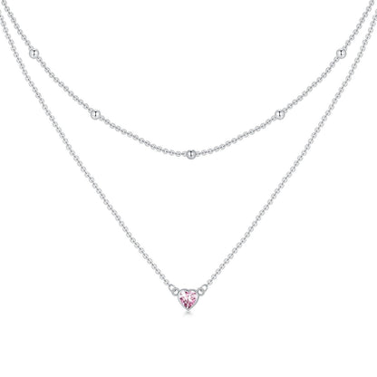 925 Sterling Silver & 12-Month Birthstone Layered Necklace for Women - 13.5+15+2 Extension Chain - Freedom & Happiness Symbol - Elegant Multi-Layer Design for Everyday & Special Occasions (60 chars)