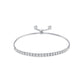 925 Sterling Silver Cubic Zirconia Adjustable Tennis Bracelet for Women
