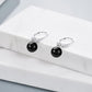 925 Sterling Silver Black Onyx Ball Leverback Dangle Drop Earrings for Women
