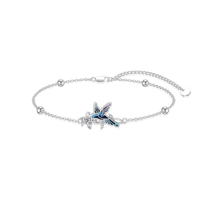925 Sterling Silver Hummingbird Adjustable Link Chain Bracelet s for Women/Daughter/Girlfriend