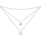 925 Sterling Silver Gold Plated Moonstone Crescent Moon Choker Necklace for Women