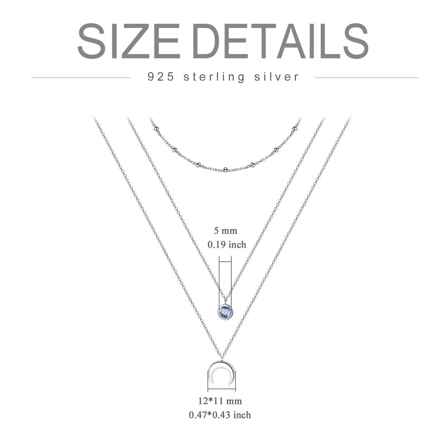 925 Sterling Silver Gold Plated Moonstone Crescent Moon Choker Necklace for Women