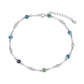 925 Sterling Silver Turquoise Beaded Chain Anklet Bracelet for Women