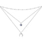 925 Sterling Silver Gold Plated Moonstone Crescent Moon Choker Necklace for Women