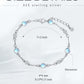 925 Sterling Silver Turquoise Beaded Chain Anklet Bracelet for Women