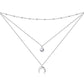 925 Sterling Silver Gold Plated Moonstone Crescent Moon Choker Necklace for Women