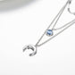 925 Sterling Silver Gold Plated Moonstone Crescent Moon Choker Necklace for Women