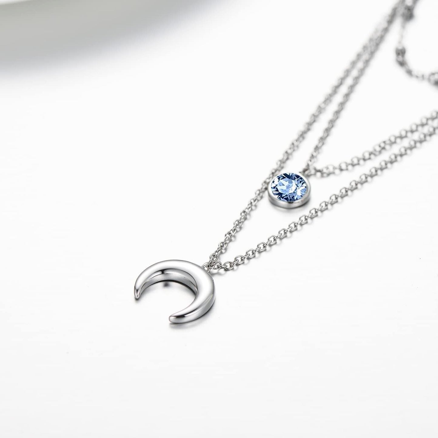 925 Sterling Silver Gold Plated Moonstone Crescent Moon Choker Necklace for Women