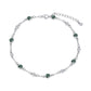 925 Sterling Silver Turquoise Beaded Chain Anklet Bracelet for Women
