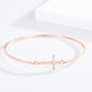 925 Sterling Silver Rose Gold Plated Infinity Cross Bangle Bracelet for Women - Christian Religious s
