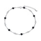 925 Sterling Silver Turquoise Beaded Chain Anklet Bracelet for Women