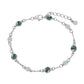 925 Sterling Silver Turquoise Beaded Chain Anklet Bracelet for Women