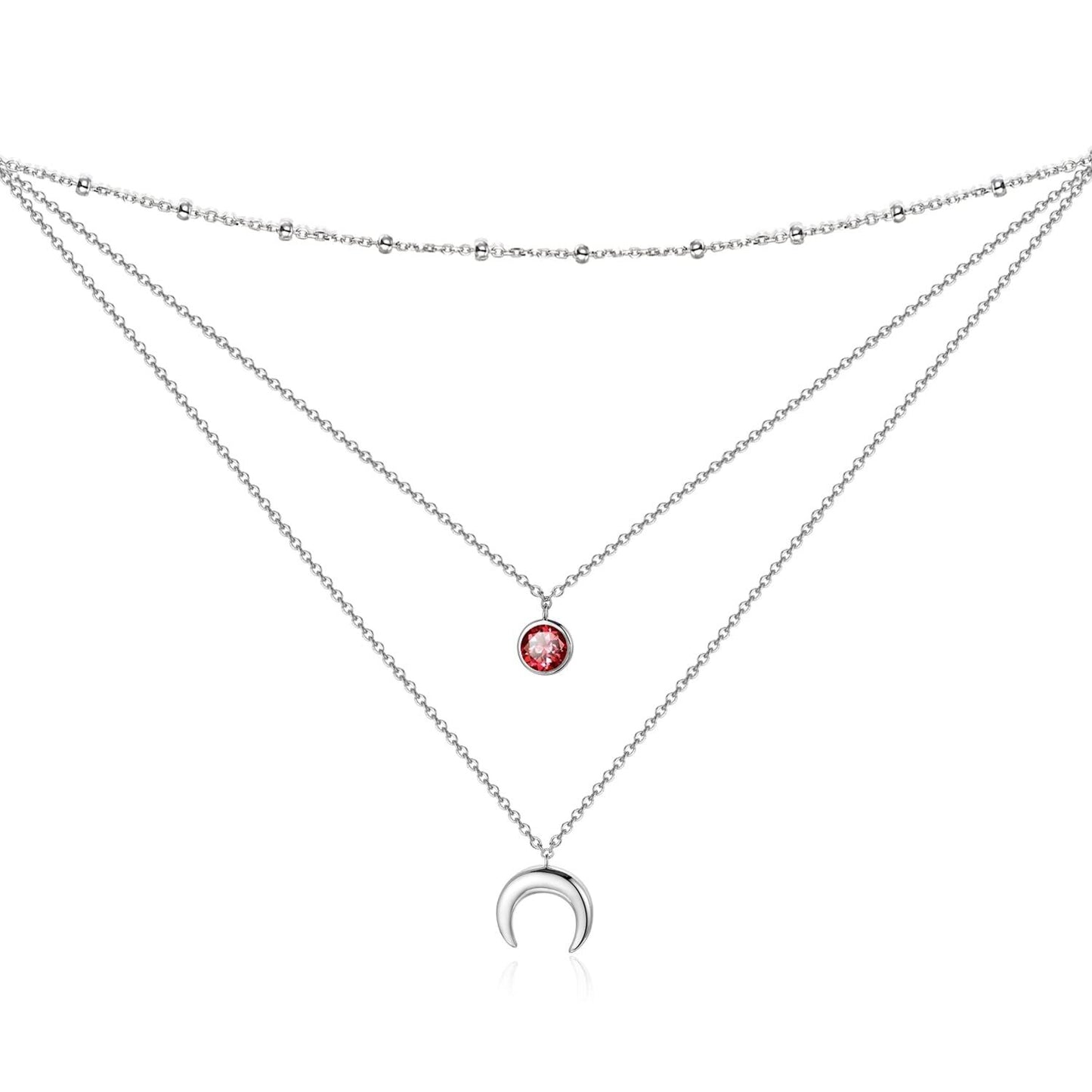 925 Sterling Silver Gold Plated Moonstone Crescent Moon Choker Necklace for Women