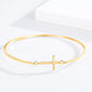 925 Sterling Silver Rose Gold Plated Infinity Cross Bangle Bracelet for Women - Christian Religious s