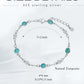 925 Sterling Silver Turquoise Beaded Chain Anklet Bracelet for Women