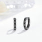 925 Sterling Silver Black Onyx Gothic Huggie Hoop Earrings - Mens Womens  Ideas