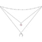 925 Sterling Silver Gold Plated Moonstone Crescent Moon Choker Necklace for Women