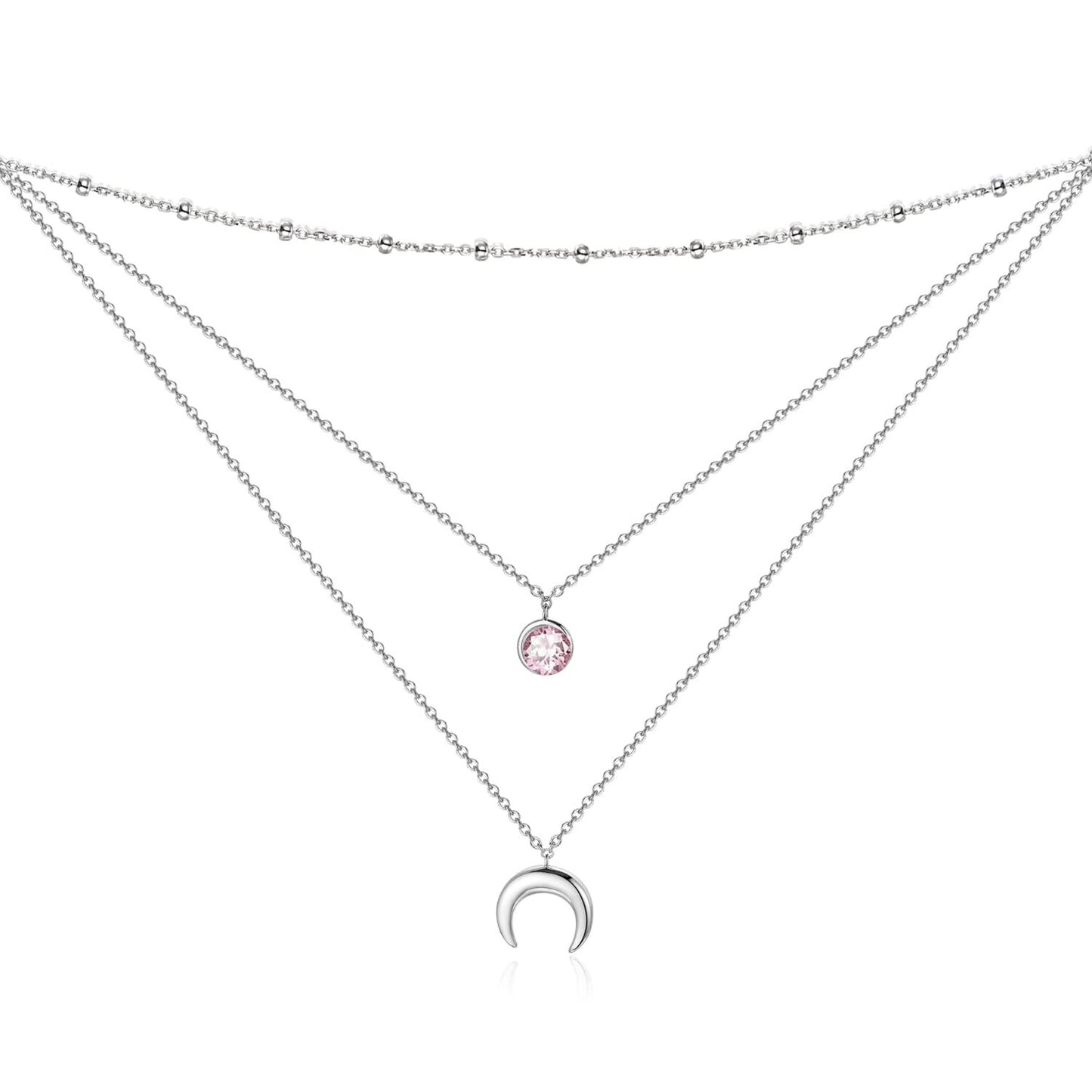 925 Sterling Silver Gold Plated Moonstone Crescent Moon Choker Necklace for Women
