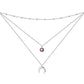 925 Sterling Silver Gold Plated Moonstone Crescent Moon Choker Necklace for Women