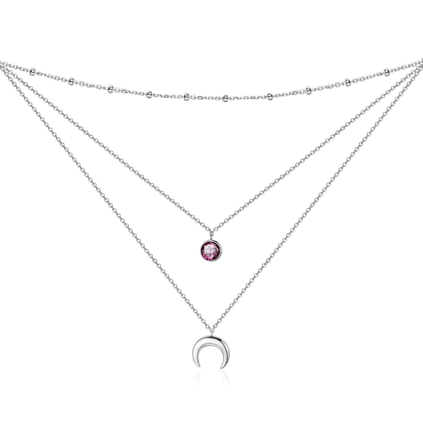 925 Sterling Silver Gold Plated Moonstone Crescent Moon Choker Necklace for Women