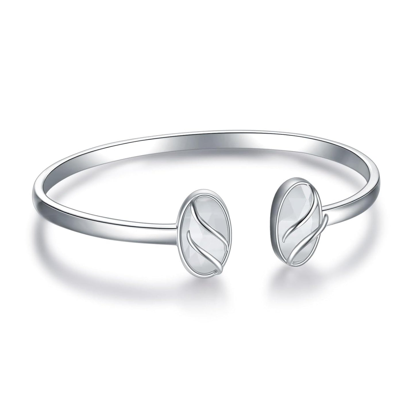 925 Sterling Silver Black Onyx Oval Cuff Bangle Bracelet for Women Gifts